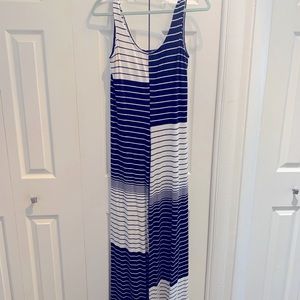 Long Black and White Striped Maxi Dress
